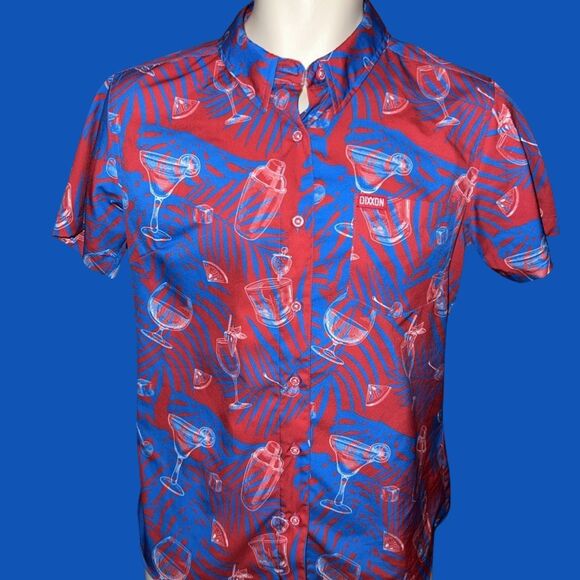 Women’s Dixxon Flannel Company Shirt Blue Red The Mixer Mixxer Button Drinks - Picture 3 of 7